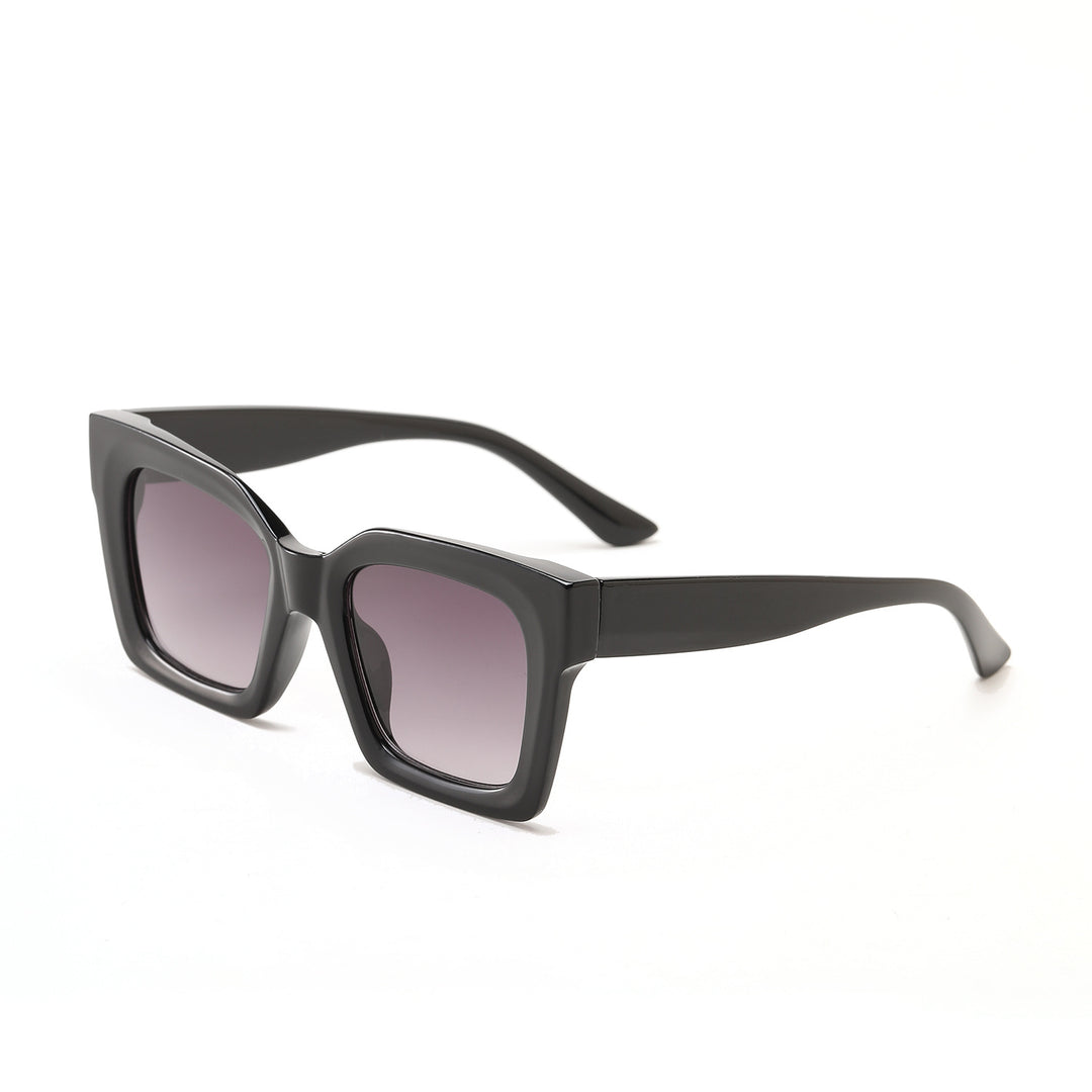 Damen modische quadratische Sonnenbrille mit transparentem Rahmen Karnz