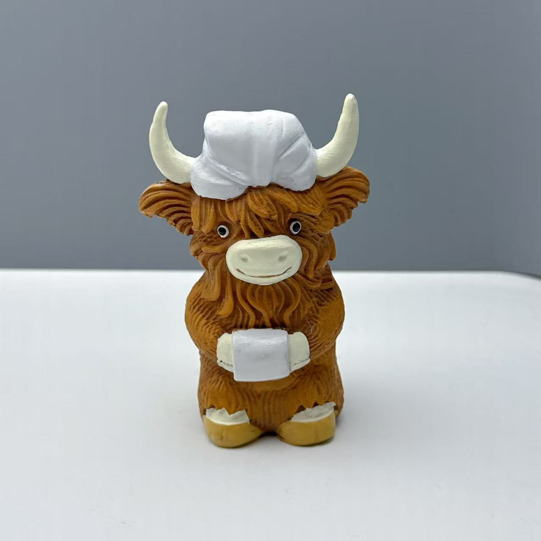 Lustige Highland-Rind Dekofigur Karnz