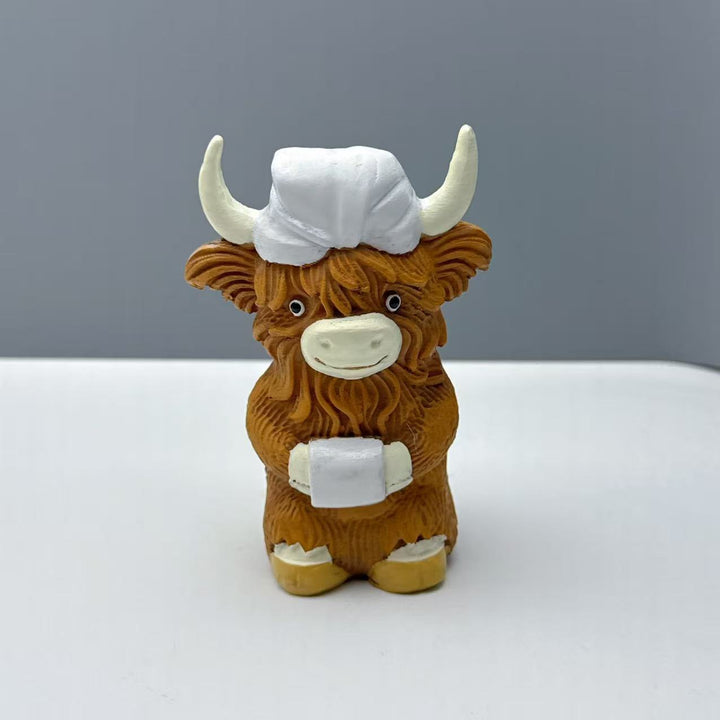 Lustige Highland-Rind Dekofigur Karnz