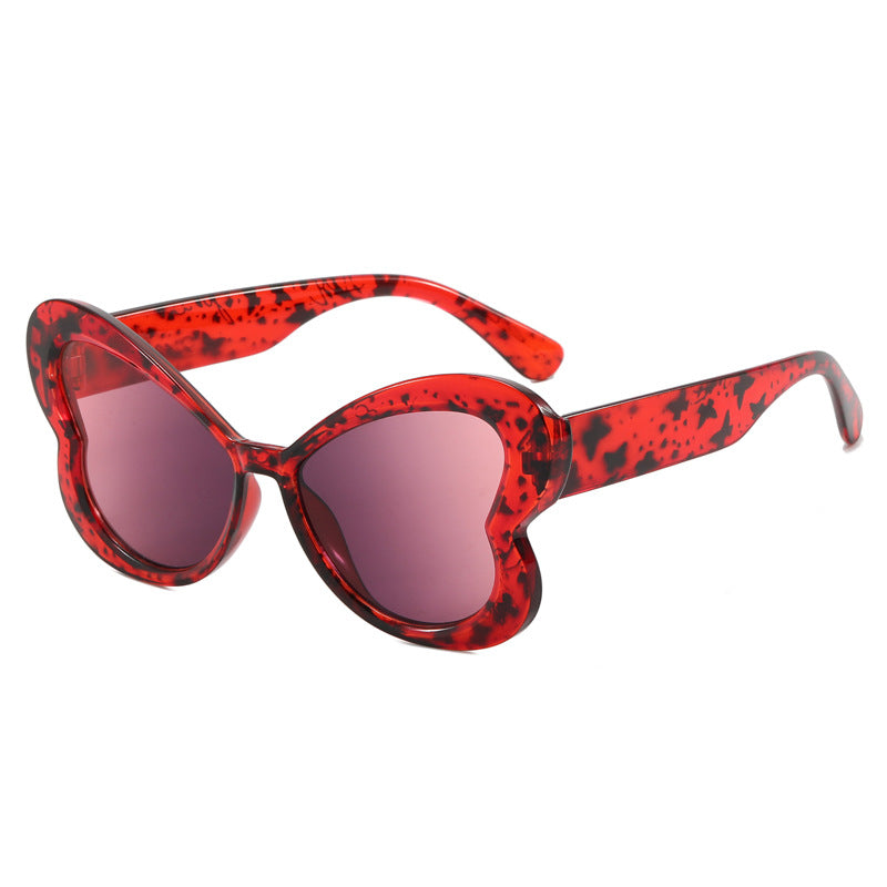 Damen Oversized-Sonnenbrille im verspielten Schmetterlingsdesign Karnz