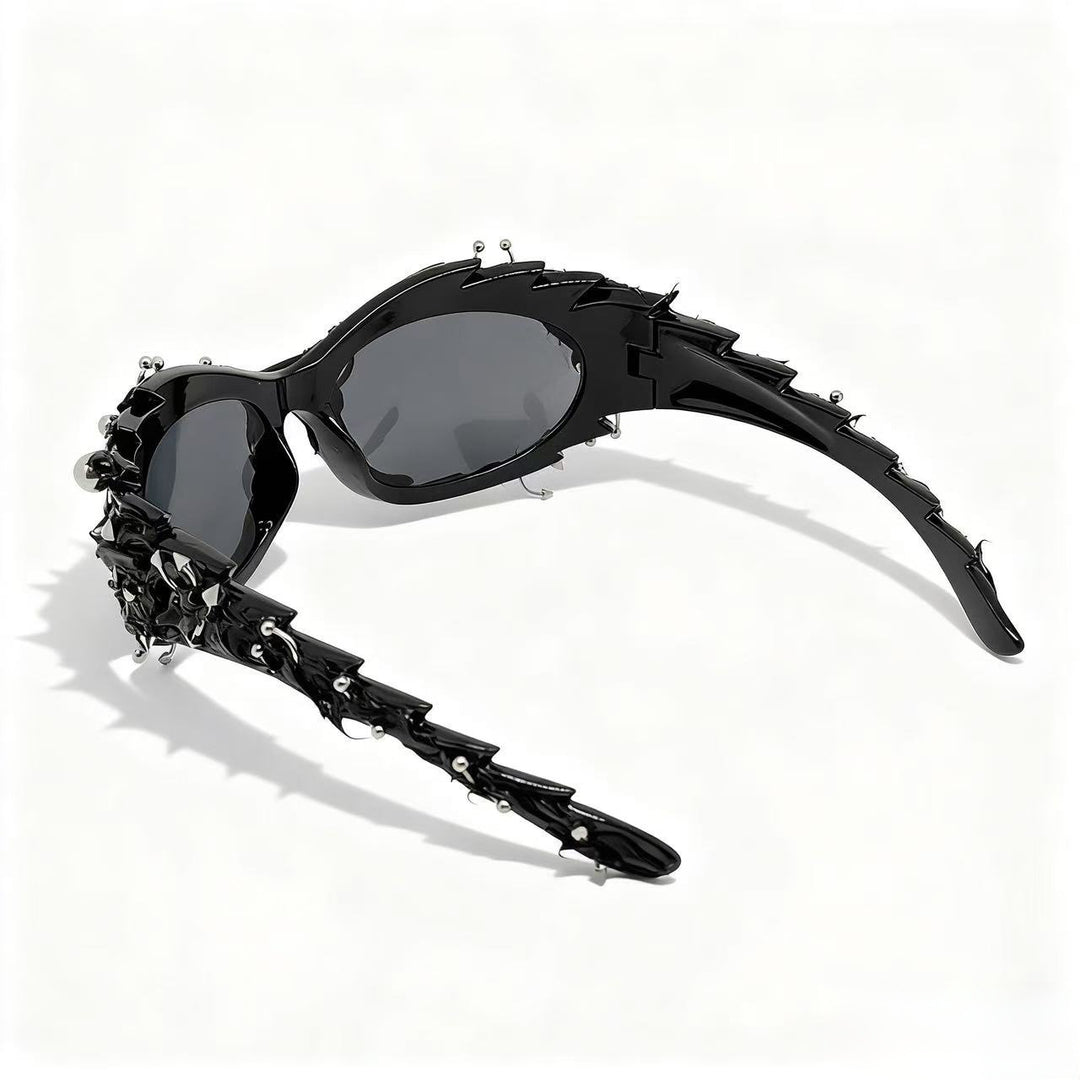 Damen extravagante Designer-Sonnenbrille mit auffälligem Schmuckrahmen Karnz