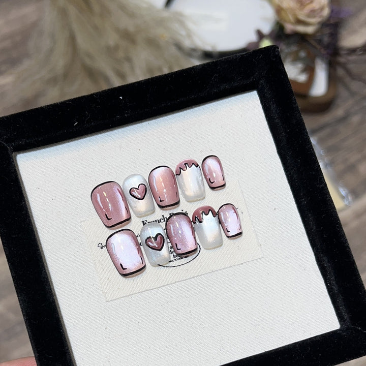Romantisches Press-On Nagelset Karnz