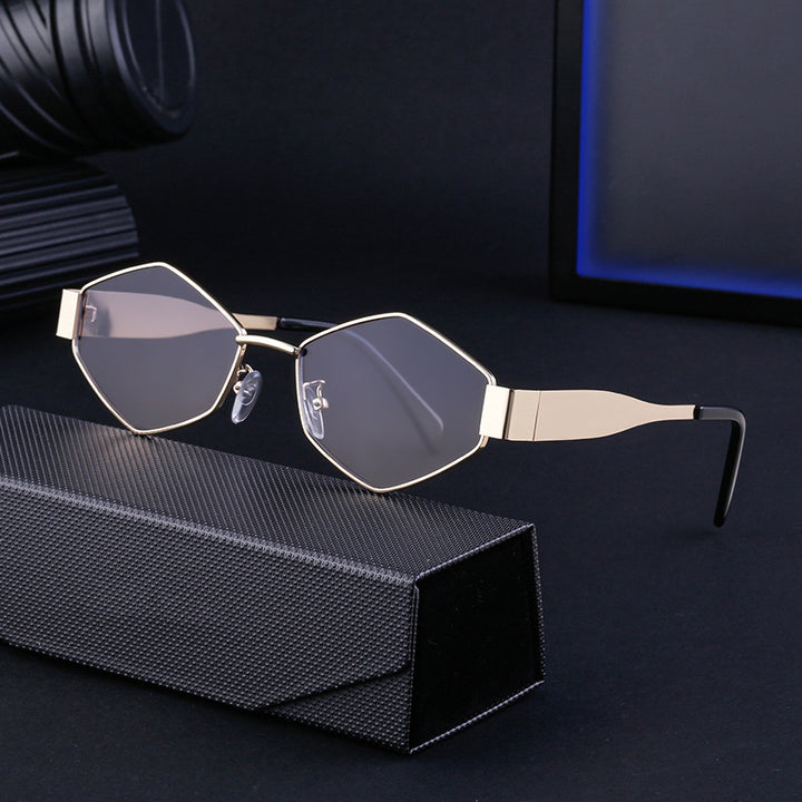 Damen geometrische Sonnenbrille mit modernem Rahmen Karnz