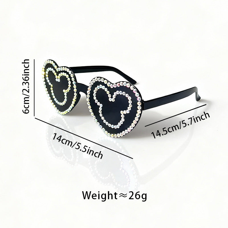 Rhinestone-besetzte herzförmige Sonnenbrille Karnz 1787141236