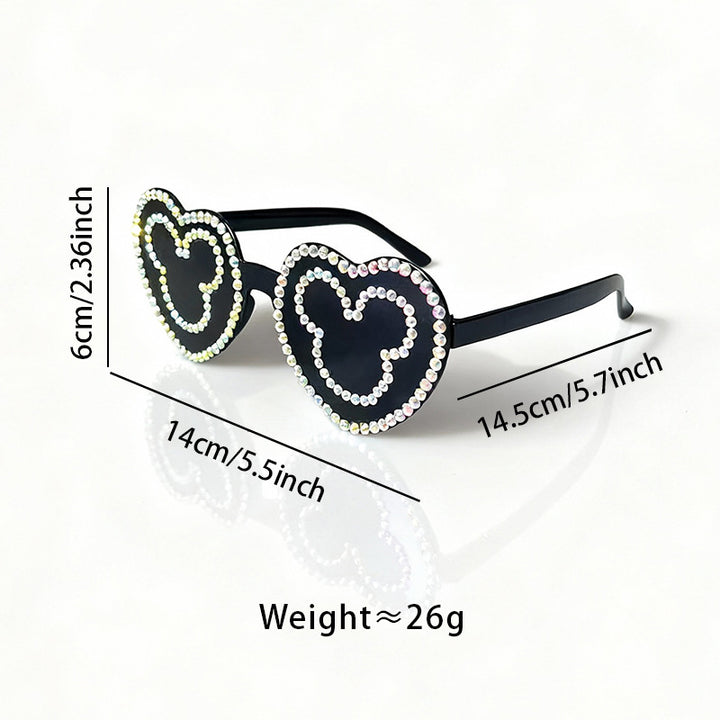 Rhinestone-besetzte herzförmige Sonnenbrille Karnz 1787141236