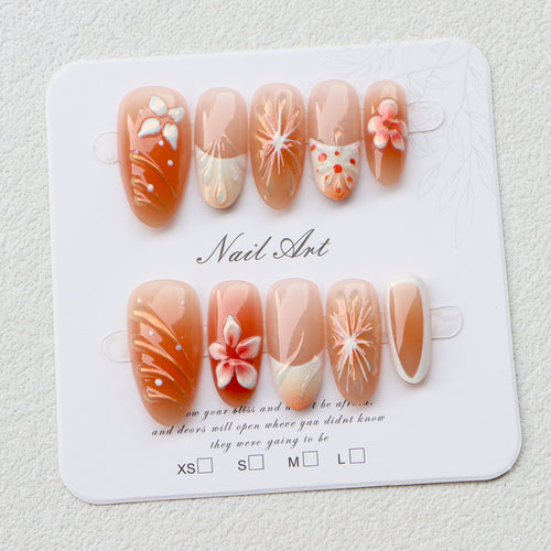 Künstlerisches Floral Design Press-On-Nagelset  1791724360