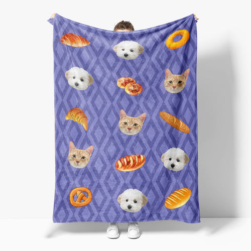 Süßes Katzenmuster Fleece-Decke Karnz