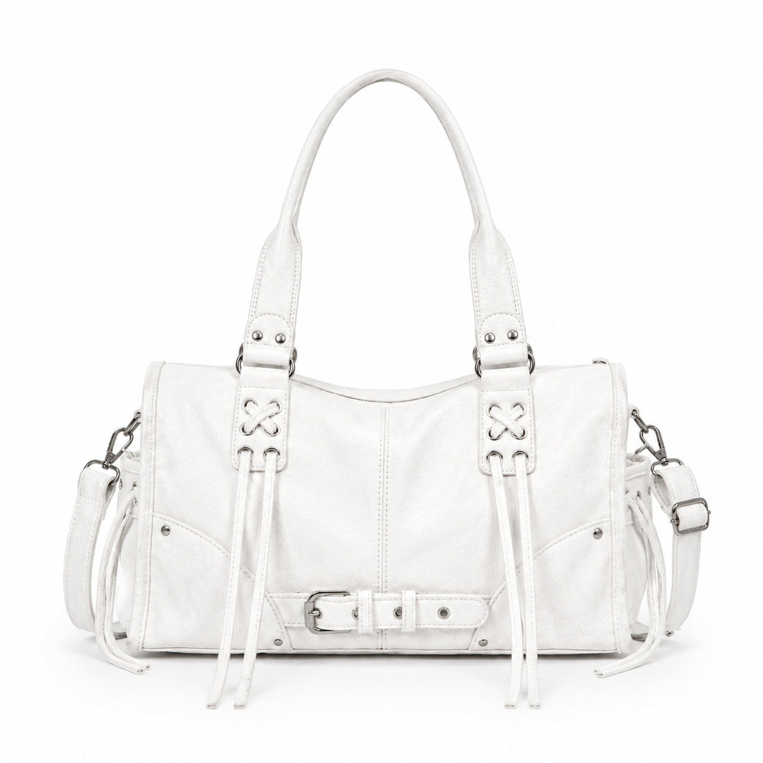 Elegante strukturierte Lederhandtasche