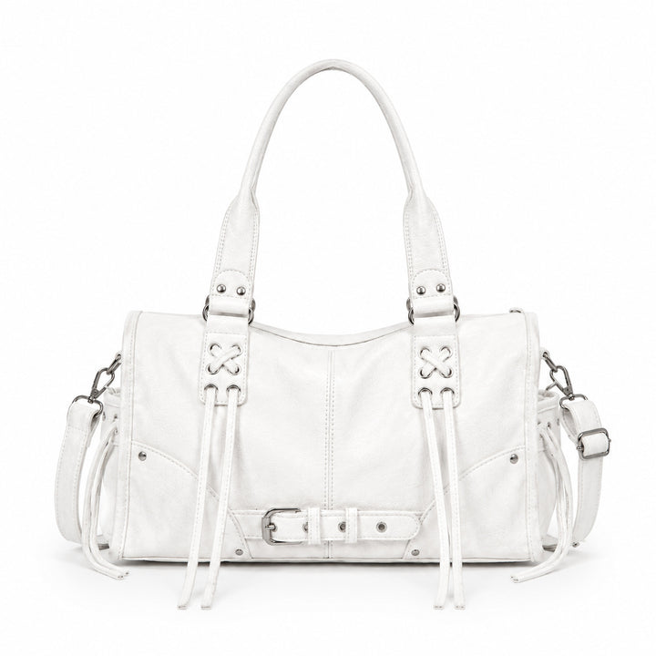 Elegante strukturierte Lederhandtasche