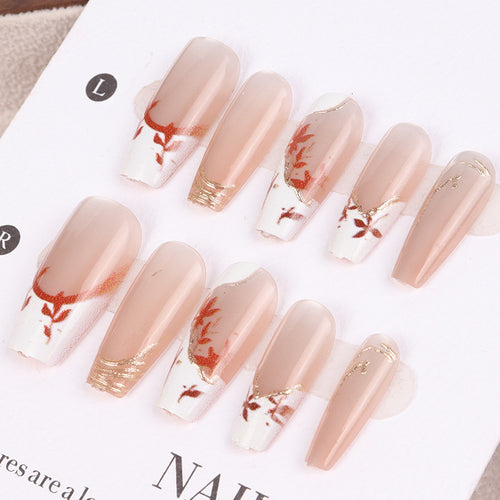 Künstlerisches Floral Press-On Nagel Set 1790727178