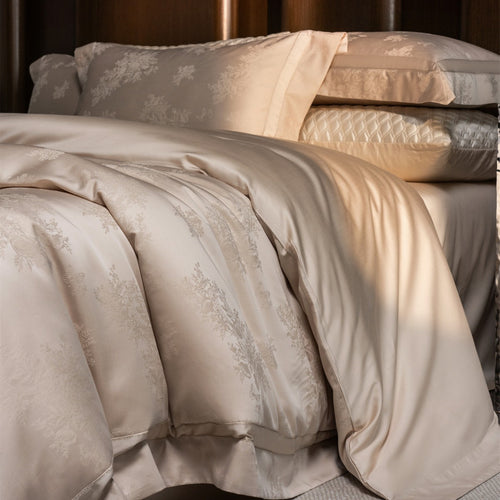 Luxus Damask Jacquard Satingewebe Bettwäsche Set mit Hotelstil Saum