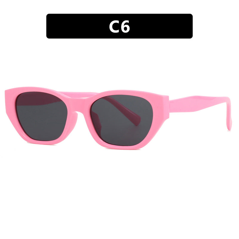 Damen futuristische Cat-Eye Sonnenbrille mit transparentem Rahmen und komfortablem UV-Schutz Karnz