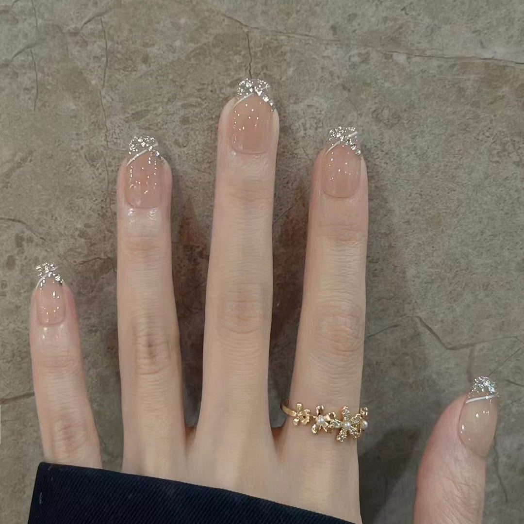 Luxus mit Strass besetzte Press-On Nägel