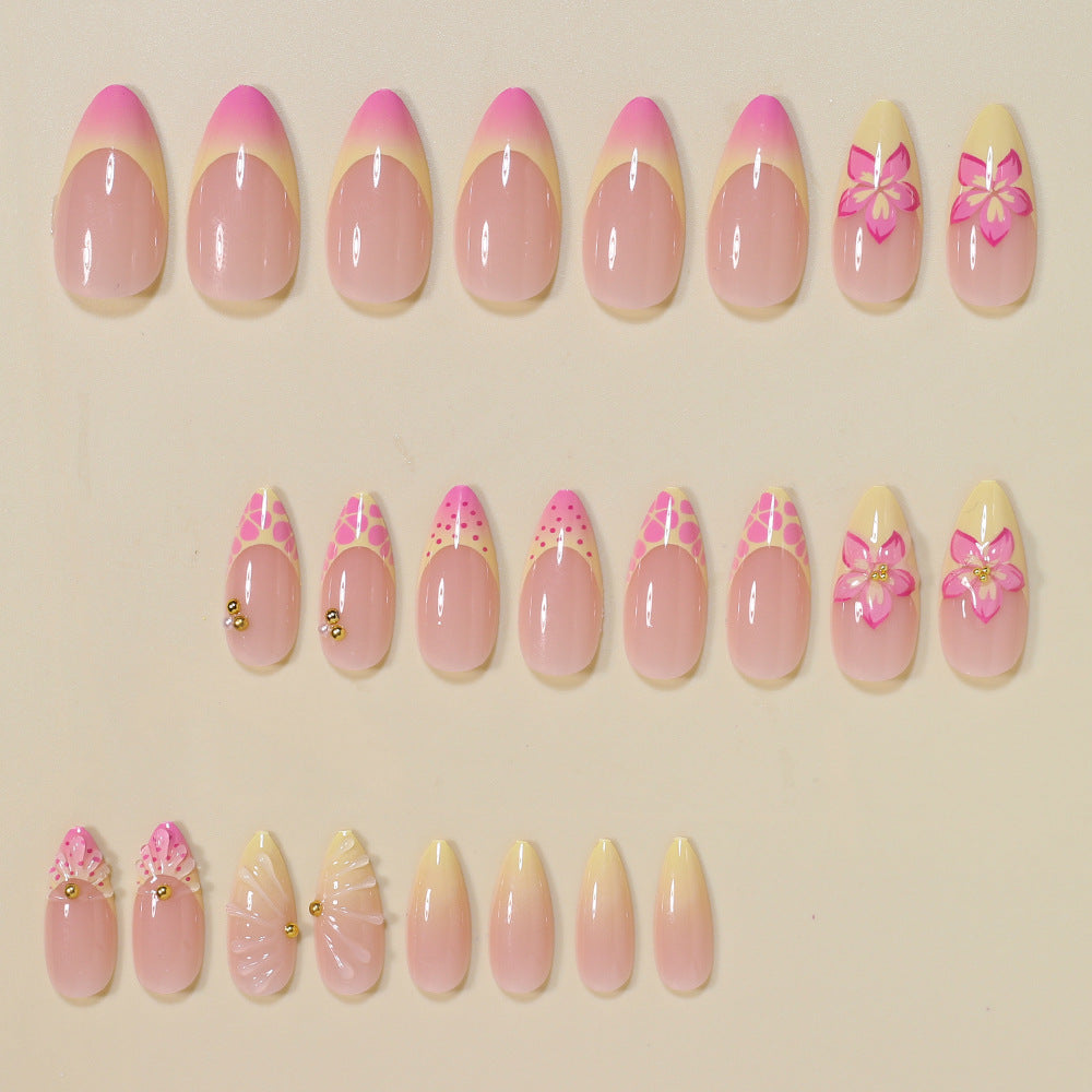 Floral Verziert Stiletto Nagelkunst Tipps Karnz