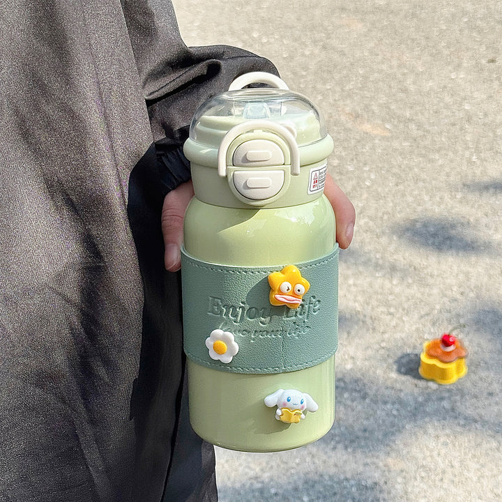 Damen multifunktionale Trinkflasche mit kreativen Silikon-Elementen Karnz