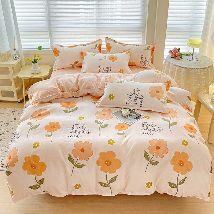Blumenmuster Wende Bettbezug Set