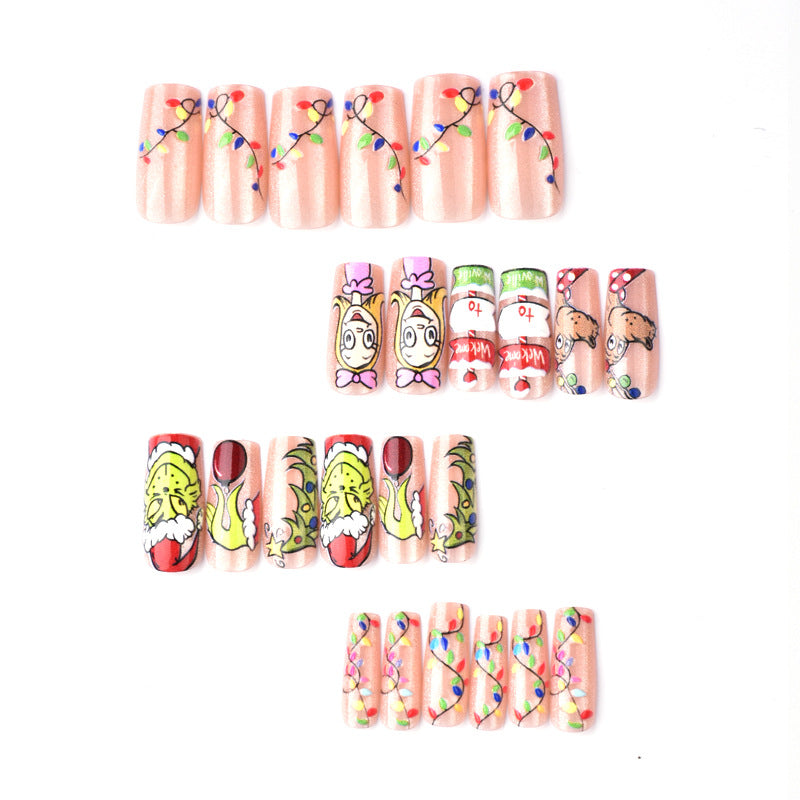 Themenbezogenes Feiertags-Presse-On-Nagelkunst-Set