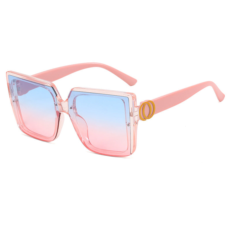Damen quadratische Sonnenbrille mit einzigartigem Reifenelement Karnz