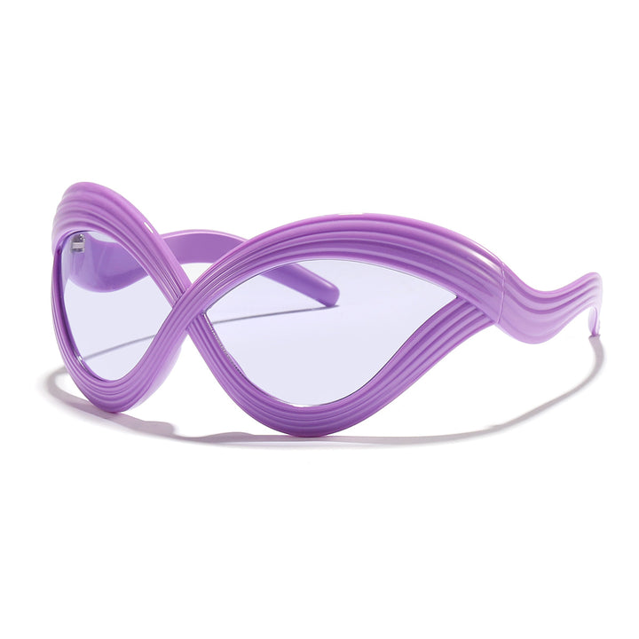 Damen modische Sonnenbrille mit innovativem Wellenrahmen Karnz