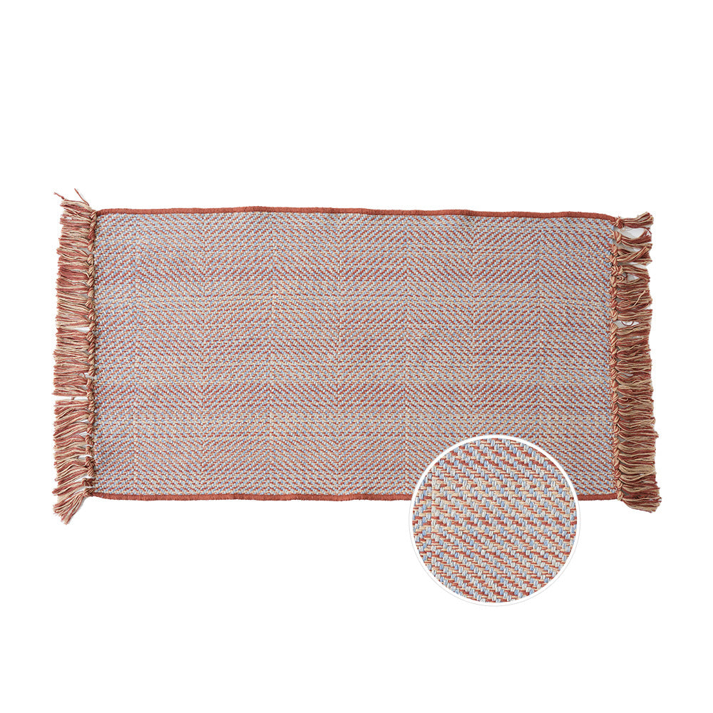 Gewebter Tischläufer mit dichtem Fischgrät‑Jacquard und Fransen Karnz