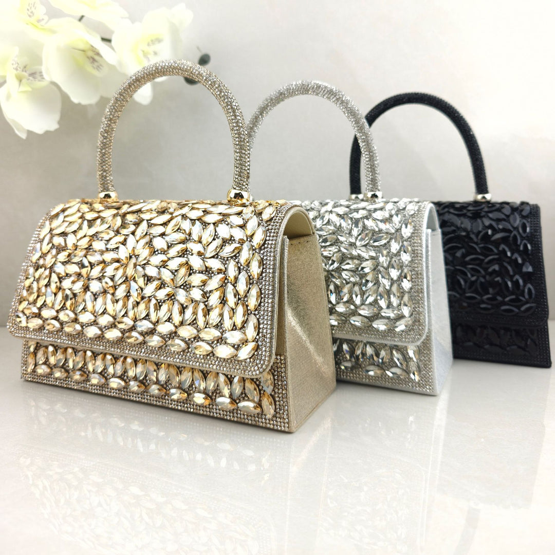 Blumenmuster-Acryl-Handtasche