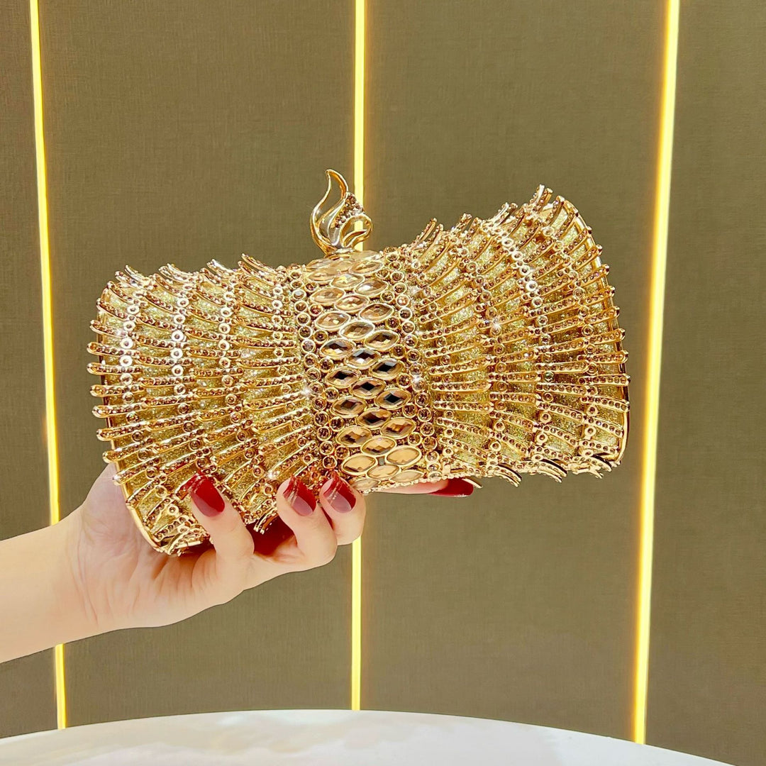 Dekorative Metallic Abend Clutch