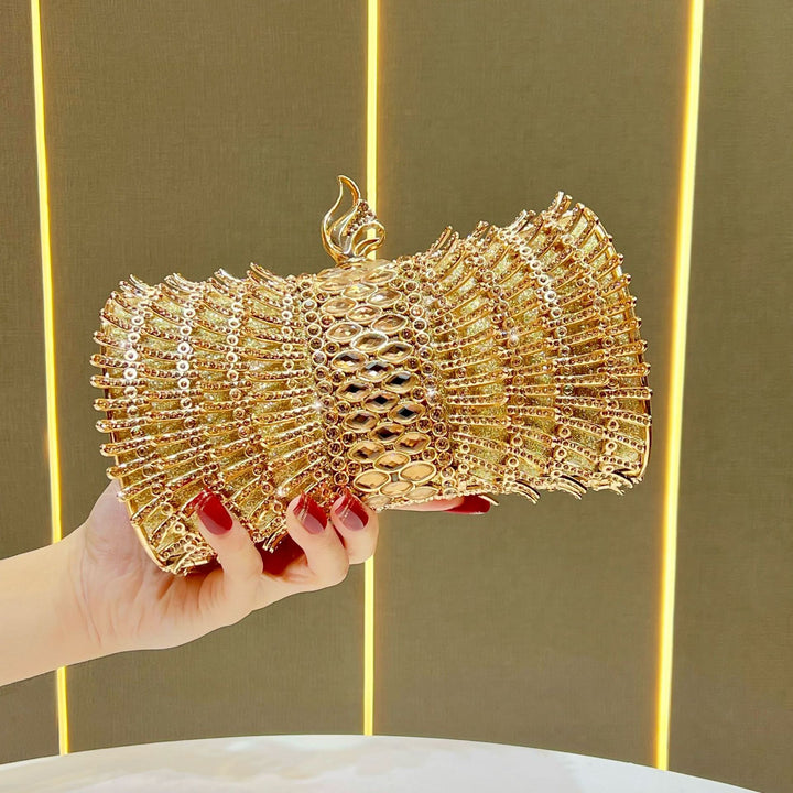 Dekorative Metallic Abend Clutch