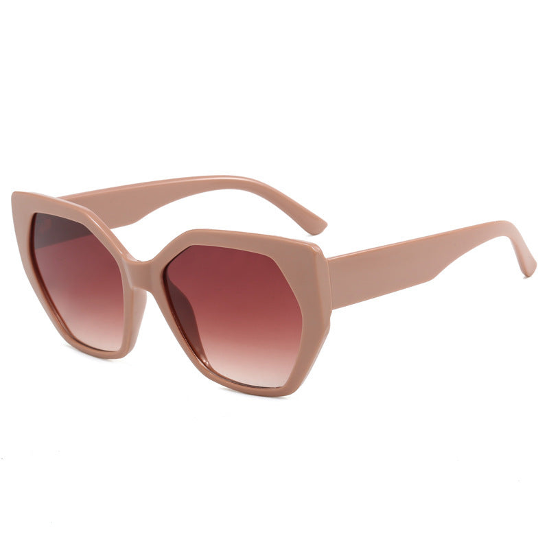 Damen oversized Sonnenbrille mit robustem, facettiertem Rahmen Karnz