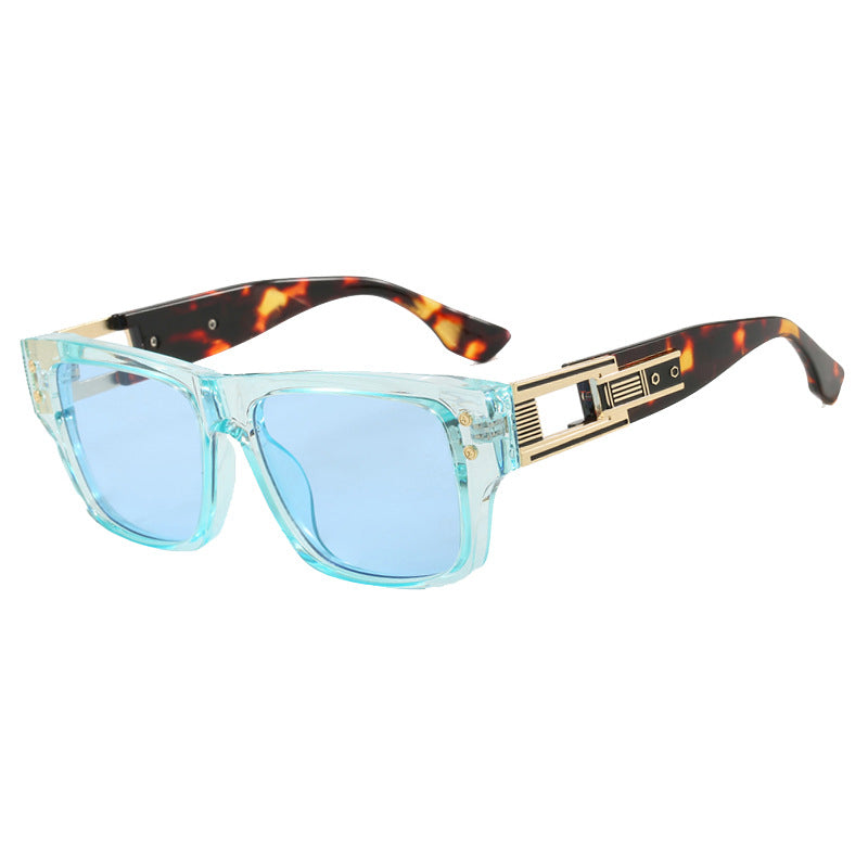 Damen modische quadratische Sonnenbrille mit eleganter goldener Zierstruktur Karnz