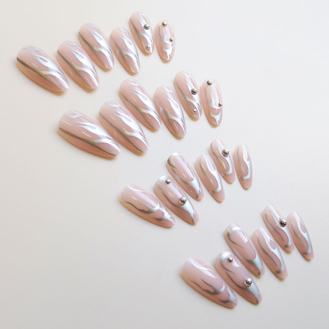 Künstlerisches abstraktes Press-On-Nagel-Set
