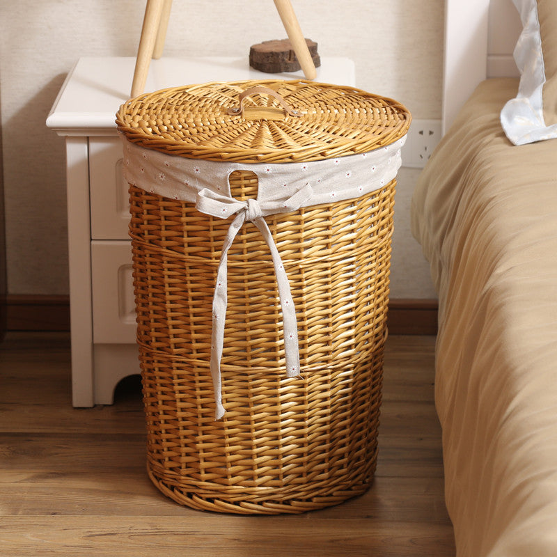 Eleganter Wäschekorb Aus Geflochtenem Rattan Karnz