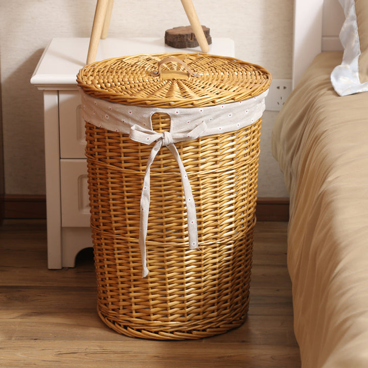Eleganter Wäschekorb Aus Geflochtenem Rattan Karnz