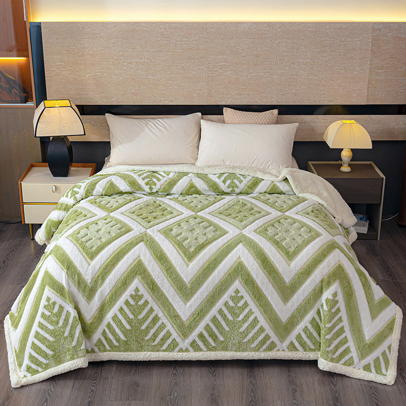 Geometrisches Muster Fleece Decke