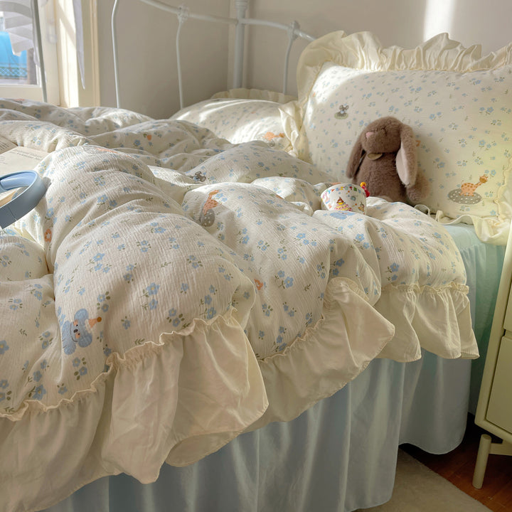 Floral Print Bettwäsche Set