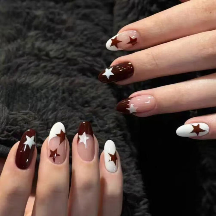 Künstlerisches Sternen Design Press-On Nagel Set