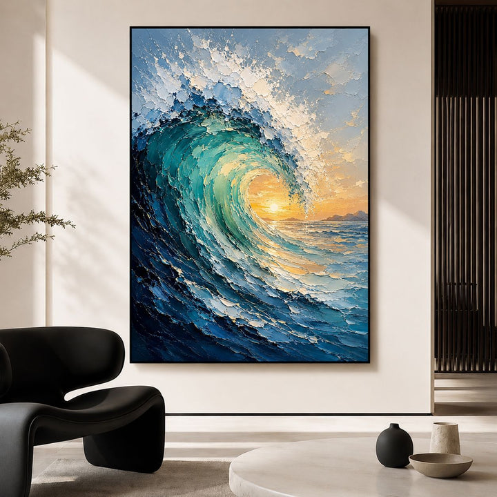Abstraktes Küstenlandschaft Leinwand Kunstwerk