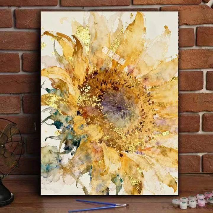 Elegante Sonnenblumen-Aquarell-Leinwandkunst Karnz
