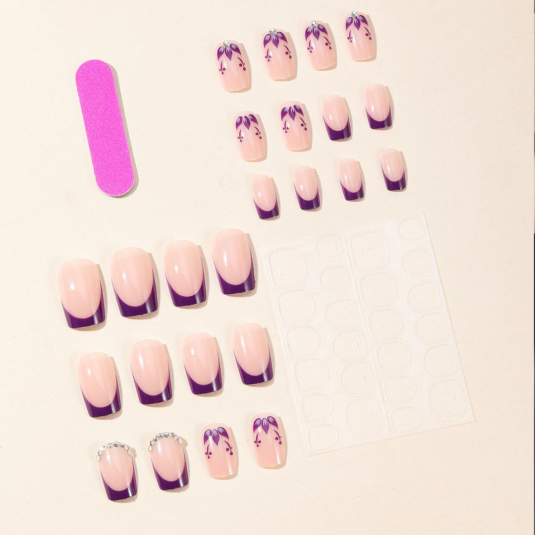Künstlerische florale Acryl-Nagelerweiterungen Karnz
