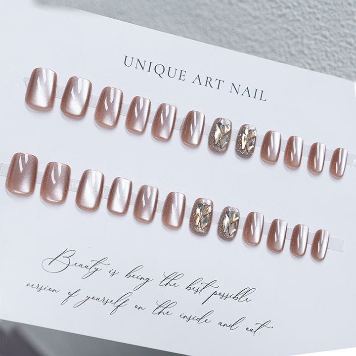 Kristallverzierte Press-On-Nagelset