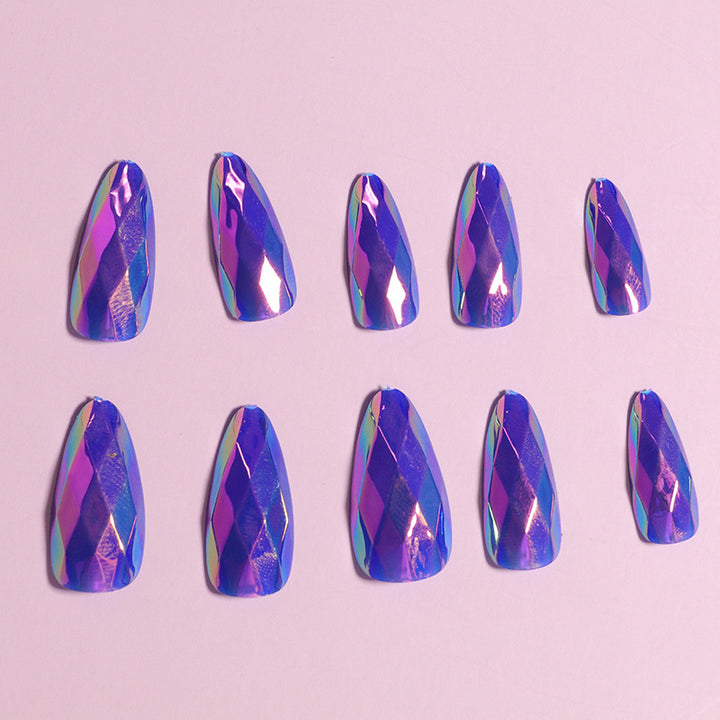 Künstlerisches Press-On-Nagel-Set mit geometrischem Design Karnz