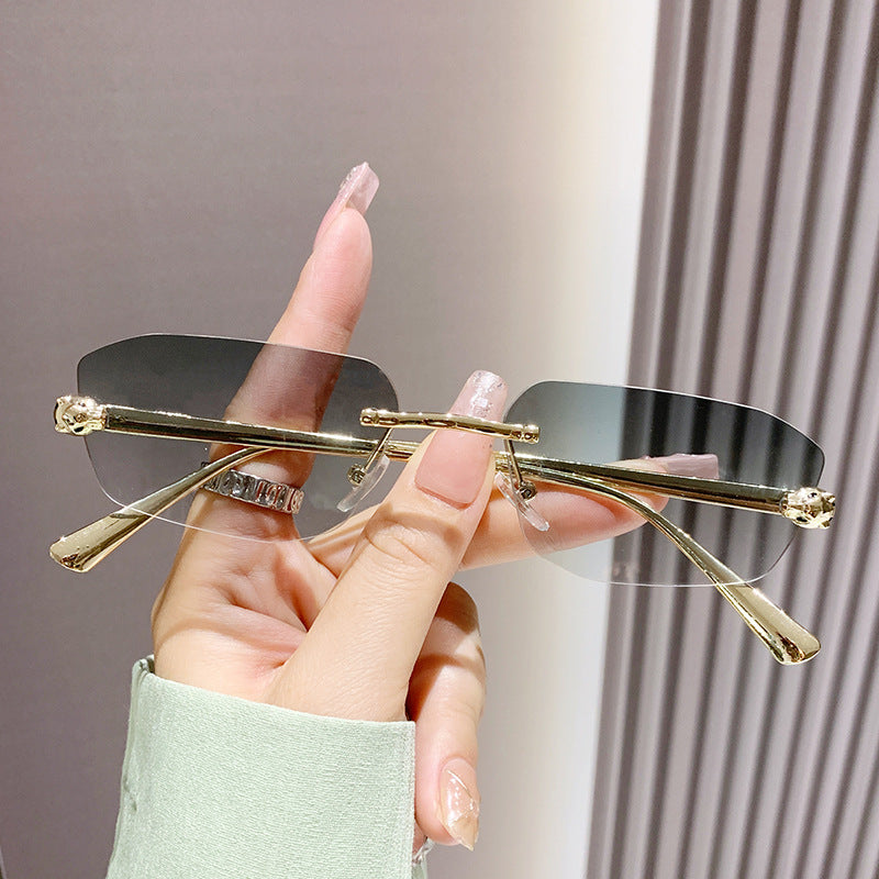 Damen elegante Halbgestell Sonnenbrille Karnz