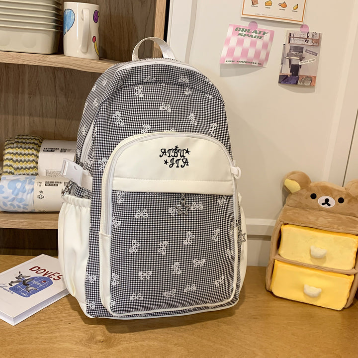 Stylischer kariert gemusterter Rucksack Karnz