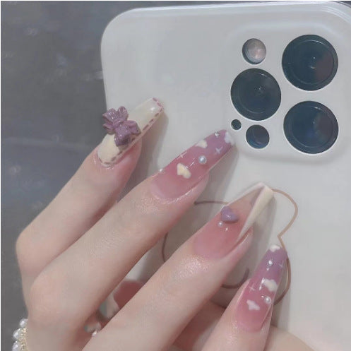 Elegante florale Nagelkunstverlängerungen Karnz