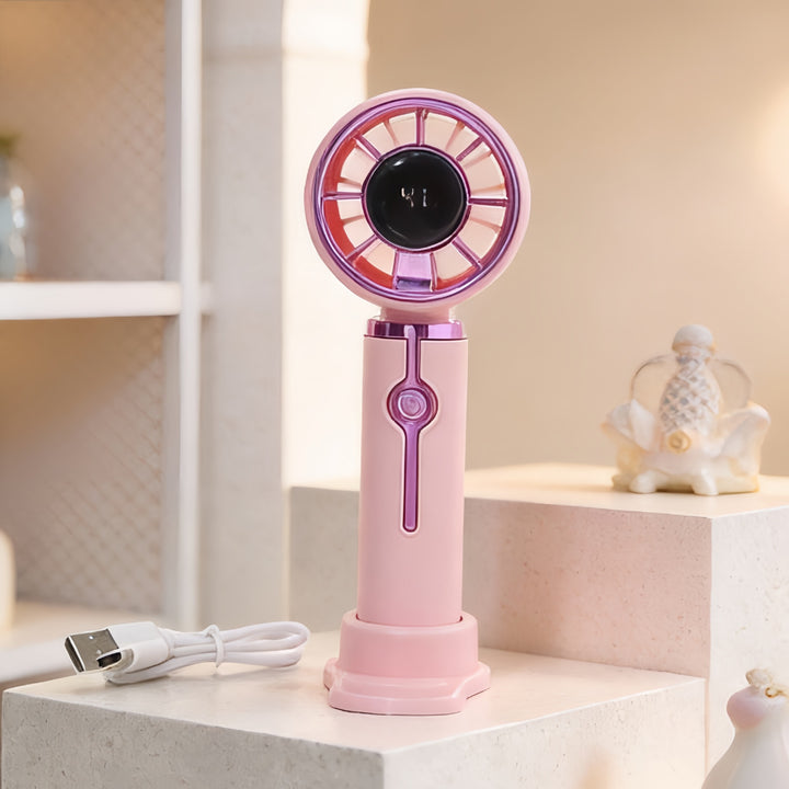 Damen Tragbarer Mini-Lüfter mit USB-Ladefunktion und stylischem Design Karnz