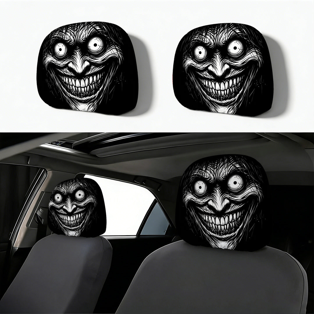 Auto-Kopfstützenbezug mit Retro-Horror-Motiv