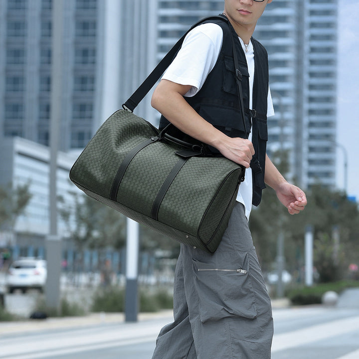 Gewebte Leder Wochenende Reise Duffle Bag Karnz