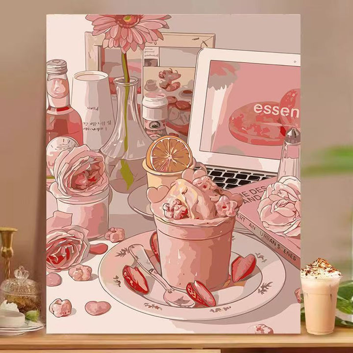 Dessert-inspiriertes dekoratives Leinwandkunstwerk Karnz