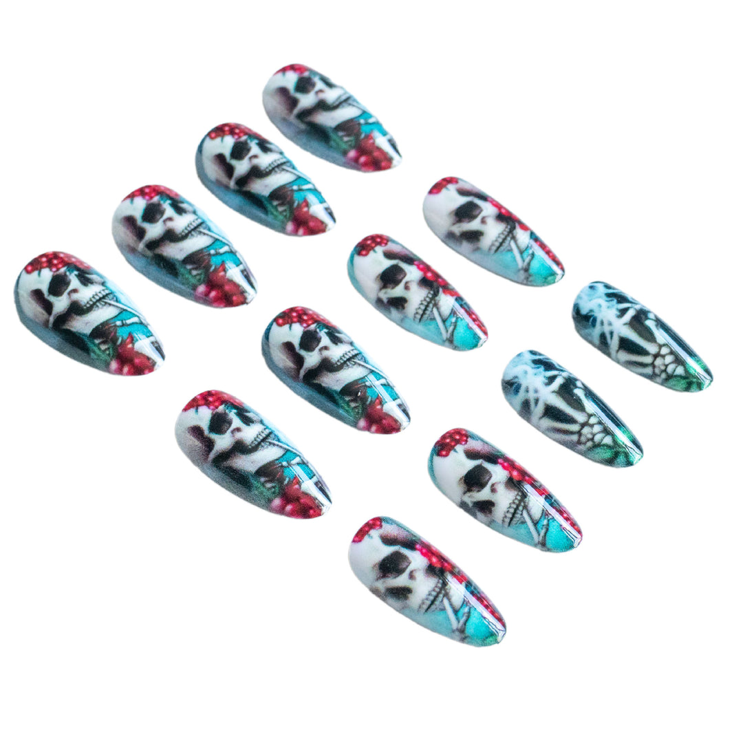 Künstlerisches Skelettmotiv Nagelkunst-Set