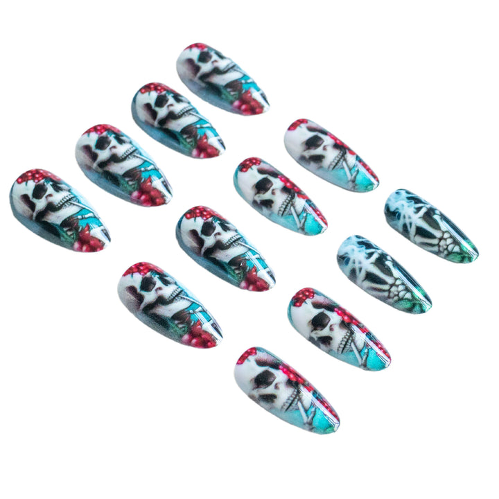Künstlerisches Skelettmotiv Nagelkunst-Set
