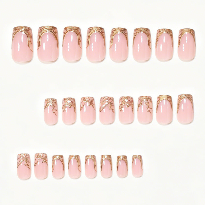 Elegantes Goldfolie Acryl-Nagelkunst-Set Karnz